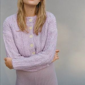 UO Lavender Chunky Knot Cardigan